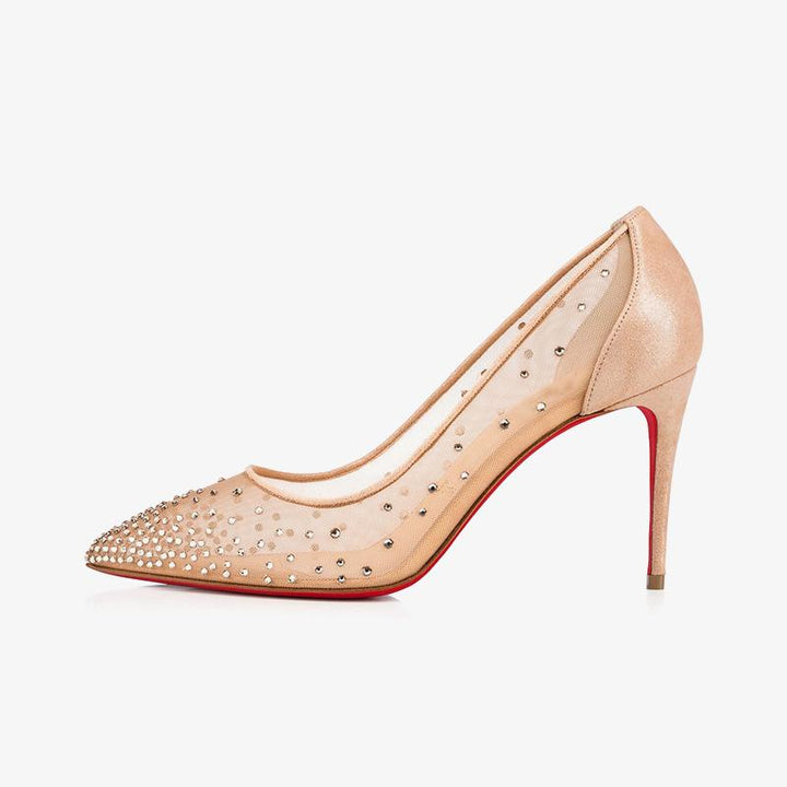 Beige Mesh Pumps with Strass - ARNO CONTI